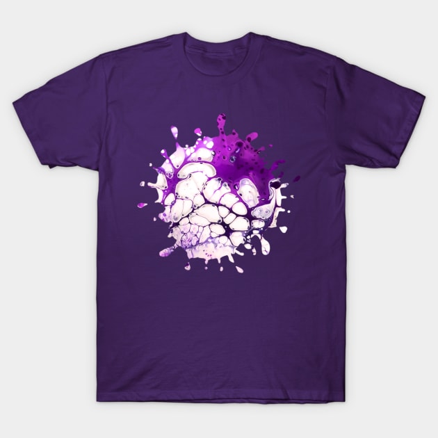 Lavender/Purple Acrylic Pour Painting T-Shirt by Designs_by_KC